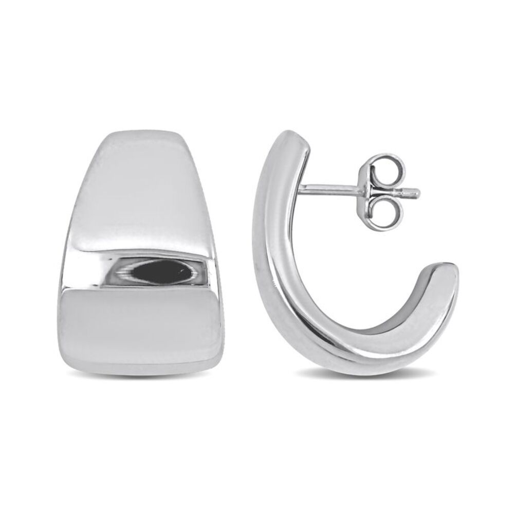 Sterling Silver J-Hoop Earrings (21 mm)
